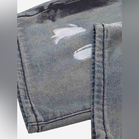 Vintage Ink Splash Washed And Distressed Jeans - Picture 6 of 9